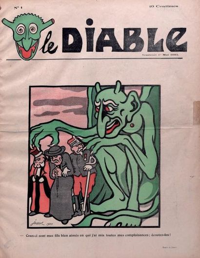 null [Le Diable]. Le Diable. Paris, 1903. Un volume grand in-folio, demi-toile rose...