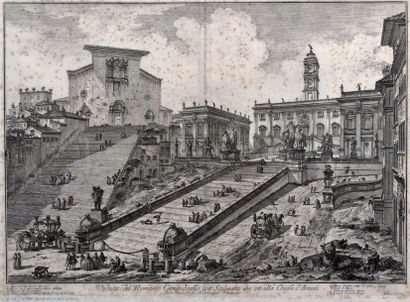 Giovanni Battista PIRANESI Veduta del Romano Campidoglio con scalinata che va alla...