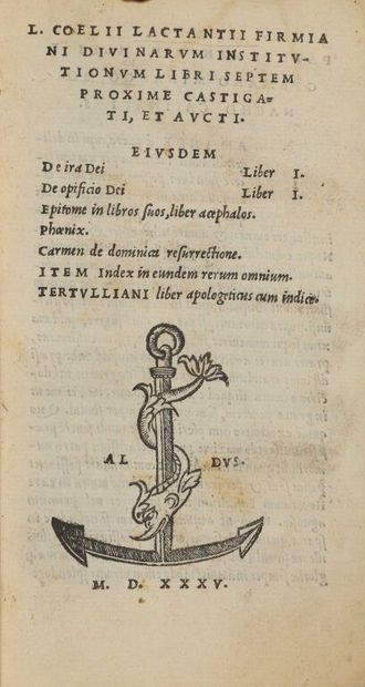  [Livre du XVIe siècle]. LACTANCE ; TERTULLIEN. L. Coelii Lactantii Firmiani Divinarum...