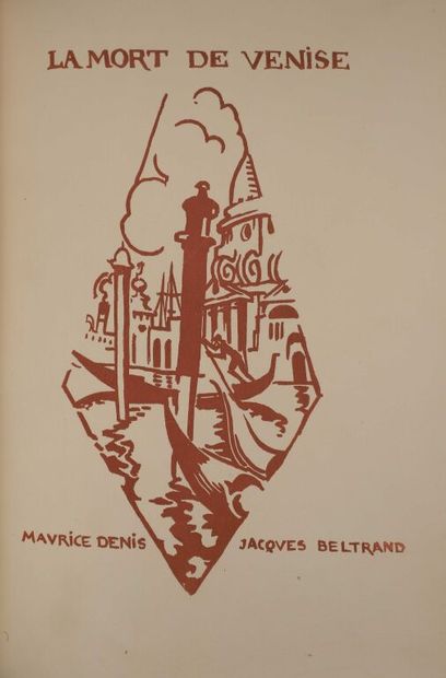 null DENIS. BARRÈS (Maurice). La mort de Venise. Paris, Eos, 1930. In-4, velin à...