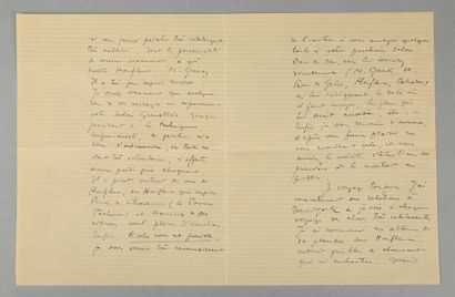 null [Dr. Joseph Flandrin]. Paul DURAND-RUEL (1831-1922), marchand d'art.

Lettre...