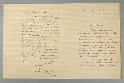 null [Dr. Joseph Flandrin]. Paul DURAND-RUEL (1831-1922), marchand d'art.

Lettre...