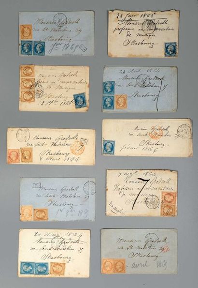 null [Mexique]. 60 lettres du corps expéditionnaire du Mexique sur N°14,21 et 22....