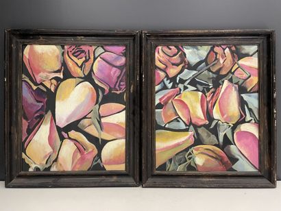 null Michael ROBERTS (born in 1947)

Roses. 

Four oil paintings. 

Unsigned. 

Framed....