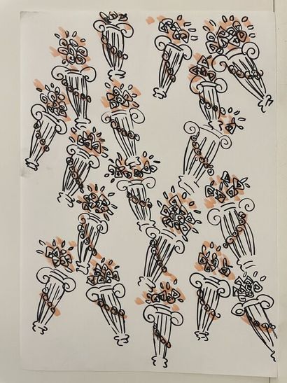  Michael ROBERTS (né en 1947) 
Ensemble de 10 dessins au feutre et gouache sur papier...