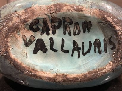 null Roger CAPRON (1922-2006) pour Vallauris 

Vase de forme gourde aplatie en céramique...