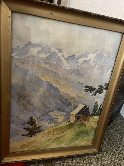 null Henri GANIER-TANCONVILLE (1845-1936)

Farmer carrying hay in a mountain landscape.

Watercolor...