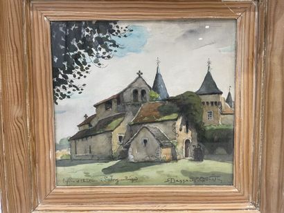 null DESSALES-QUENTIN Robert (1885-1958)

"Church and Castle in Saint-Jory in Périgord".

Watercolor...