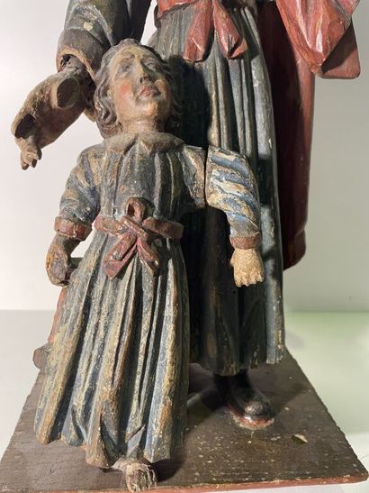 null French or German school of the 19th century. 

The child Jesus and Joseph. 

Group...