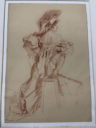 Attribué à Jules CHÉRET (1836-1932) ? 
Portrait...