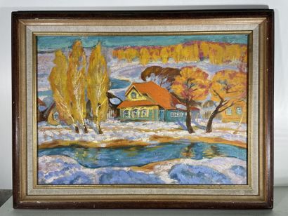 null Boris SMIRNOFF (20th)

House by the river in autumn.

Oil on canvas.

Countersigned...