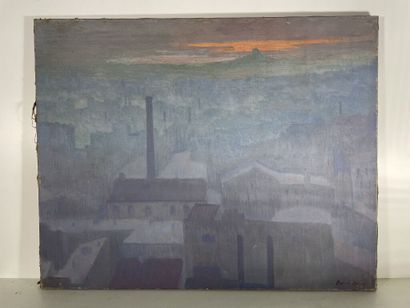 null Marcel BARON (1872-1956)

City at dawn.

Oil on canvas.

Signed lower right.

58,5...
