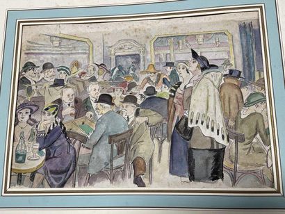 null French school around 1920

At the bar!

Watercolor and ink.

27,8 x 39,8 cm...