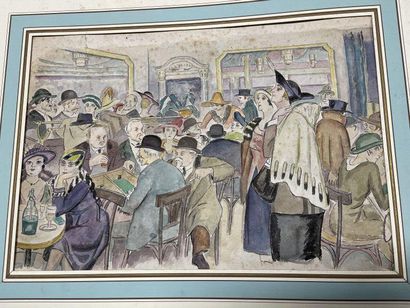 null École française vers 1920

Au bar !

Aquarelle et encre.

27,8 x 39,8 cm à vue.

Quelques...