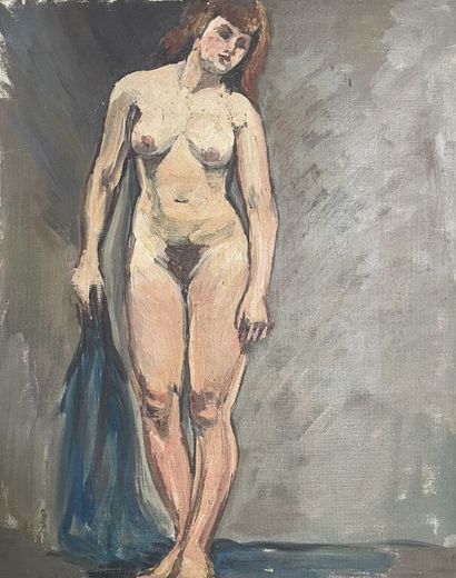 null School of the XXth century.

Female nudes.

2 oils on canvas.

Bearing an inscription...