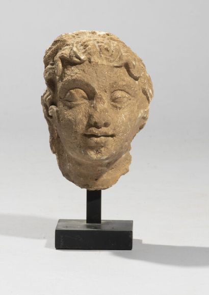 null Possibly Greco-Buddhist art of GANDHARA.

Bodhisattva head in stucco, serene...