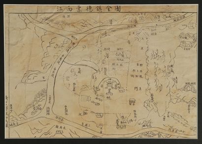 null CHINA. 

Set of two maps printed on paper, illustrating the city Jing - dezhen...