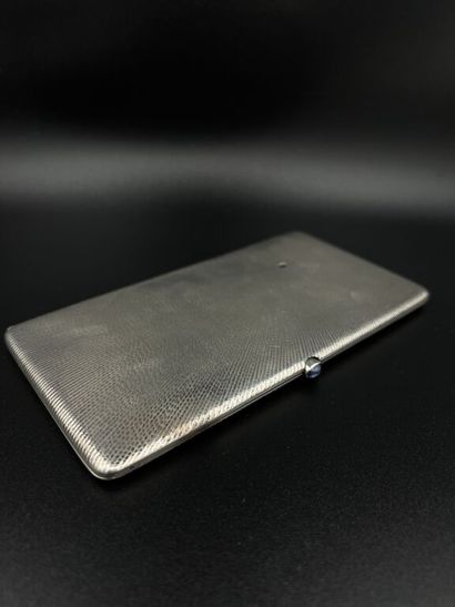 Large 950 mm silver cigarette case, gilt...
