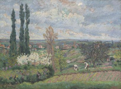 null Armand GUILLAUMIN (1841-1949).

Environs de Paris, circa 1874.

Huile sur toile.

Signée...