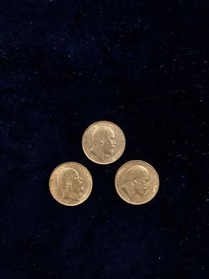 [United Kingdom]. 3 coins SOUVERAINS EDOUARD...