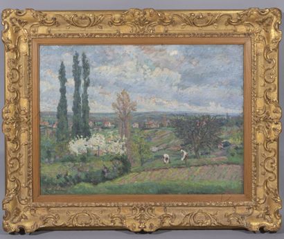 null Armand GUILLAUMIN (1841-1949).

Environs de Paris, circa 1874.

Huile sur toile.

Signée...