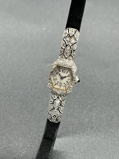 WATCH-BRACELET in platinum 850 mm and gold,...
