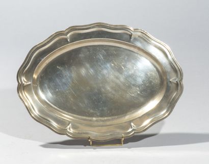 Oval silver dish 800 mm, model nets contours....