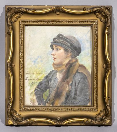 null Wojciech KOSSAK (Paris 1856 - Krakow 1942).

Portrait of Miss Irene Luca, 1923.

Oil...