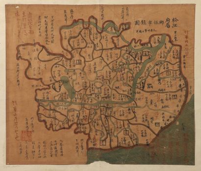 CHINE. 
Carte géographique de la ville Songjiang...