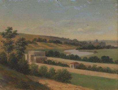 Antoine CHAZAL (1793-1854) 
Paysage au château....