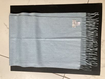  ERIC BOMPARD 
Light blue cashmere scarf with fringed ends. Scratched. Good condition....