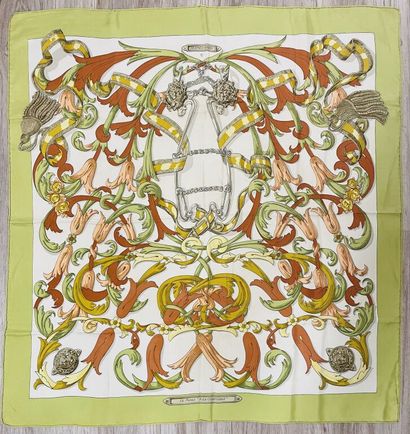 null HERMES Paris

Square in printed silk twill titled "Le mors à la conétable",...