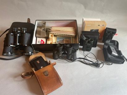 [Optics], a set of binoculars, view-master...