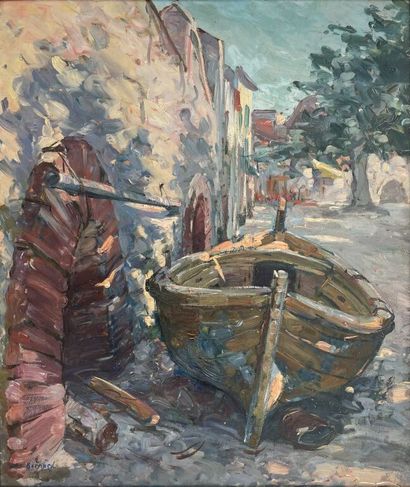 null Elfriede BERNARD-REICHELT (1910-1993)

Barque de pêcheur, Corse.

Huile sur...