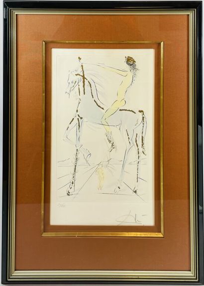 null D'après Salvador DALI (1904-1989)

Femme à cheval.

Gravure en couleur.

Signée...