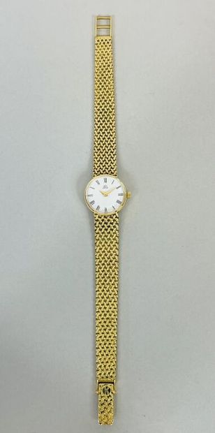 Montre bracelet de dame en or jaune (750).

Cadran...