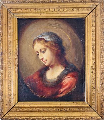 null Hortense DE LURI-FLACH (1841-1930)

La Sainte Vierge (d'après Carlo DOLCI).

Huile...