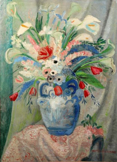 null Nanette REYMOND-SUFFREN (1895-)

Still life with a bouquet of flowers.

Oil...