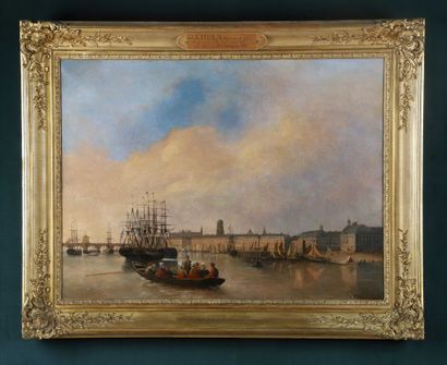 null Attributed to Raymond GOETALS (1804-1864).

View of the port of Bordeaux at...