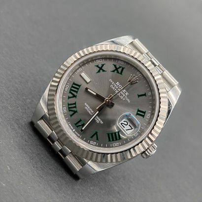 null * ROLEX. Recent series. Model WIMBLEDON Oyster Perpetual Datejust (ref. 126334),...