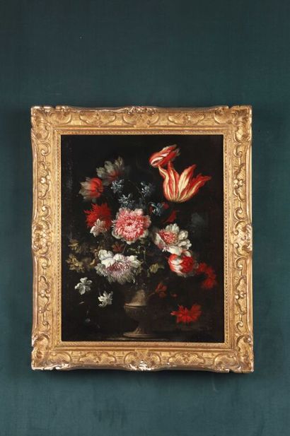null French school around 1700, follower of Jean Baptiste MONNOYER.

Cut flowers...
