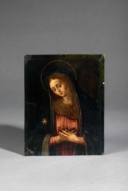 null Italian school of the 17th century.

Virgin in prayer.

Copper.

18.1 × 14.5...