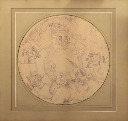 null Jean-Paul LAURENS (1838-1921).

Project for the ceiling of the Palace of the...