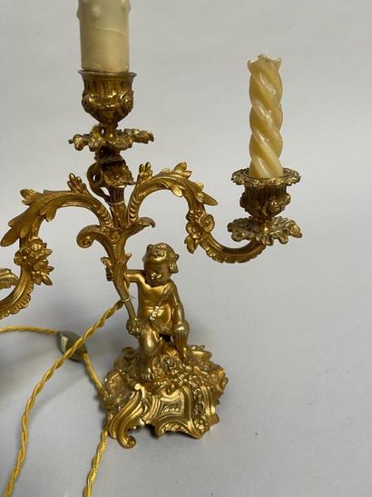 null Pair of candelabras with three arms of light supported by putti.

Work of the...