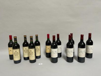 In a case: twelve bottles of Bordeaux wines...