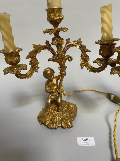 null Pair of candelabras with three arms of light supported by putti.

Work of the...