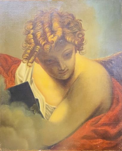 French school of the 19th century 

Angel.

Oil...