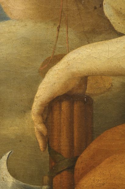 null Giovanni Francesco ROMANELLI (Viterbo 1610 - 1662).
Allegory of Justice.
Octagonal...