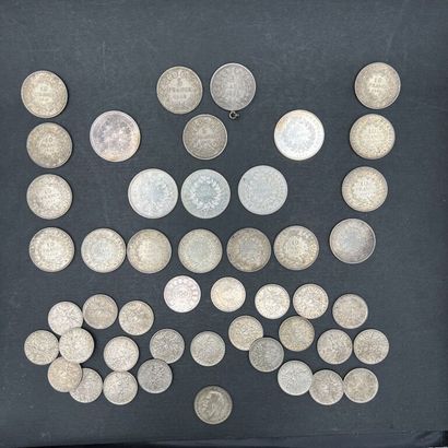 [France] [United Kingdom]. Silver coin lot:
-...