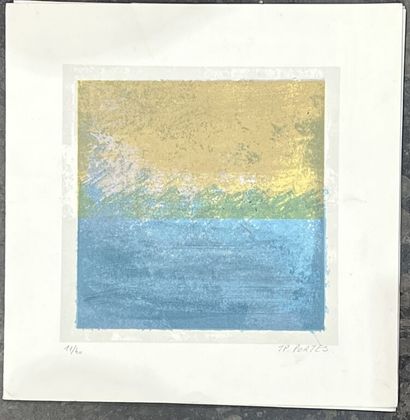 null Jean-Paul PORTES (1947)
Composition aux rectangles jaune et violet sur fond...